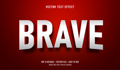 Brave text effect , editable vector 3d template