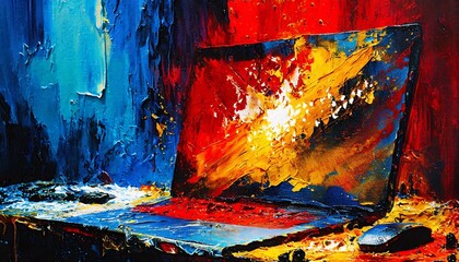 concept art illustrating the creative process with the help of a computer