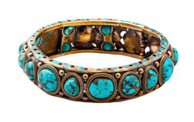 Gleaming Turquoise Armlet isolated on transparent Background