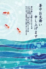 Poster 金魚　夏　和柄　背景  © J BOY