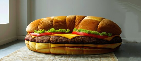 Sofa shaped like a hamburger