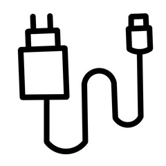 Simple Set of Mobile Accessories Related Vector Line Icons. Contains Icons such as Wireless Charger, Tripod, Studio Ring Light,power bank,selfie stick.