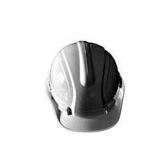 White safety construction helmet isolated on transparent background