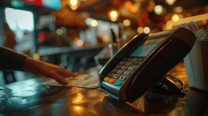 Technology and equipment involved in facilitating modern payment processing and transactions It showcases the speed,convenience,and digital nature of financial exchanges