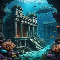 coral reef in the sea - obrazy, fototapety, plakaty