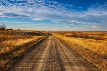 Foto op Plexiglas road in Saskatchewan, prairies of Canada, good quality landscape photo  © Uliana