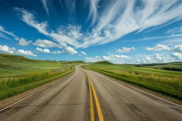 Foto op Plexiglas road in Saskatchewan, prairies of Canada, good quality landscape photo  © Uliana