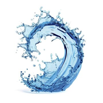 recommend clip art: 3d render, blue wave, water wavy splash clip art isolated on transparent background. Natural splashing liquid shape, Generative AI 