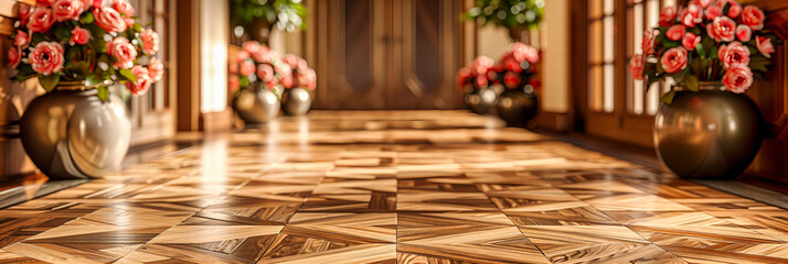 Textured Wooden Flooring, Hardwood Parquet Design in Modern Home Interior, Warm and Natural Look