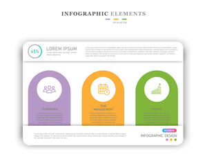 Infographic template. Work schedule, flat business icon design, with words like teamwork, time management and profit.