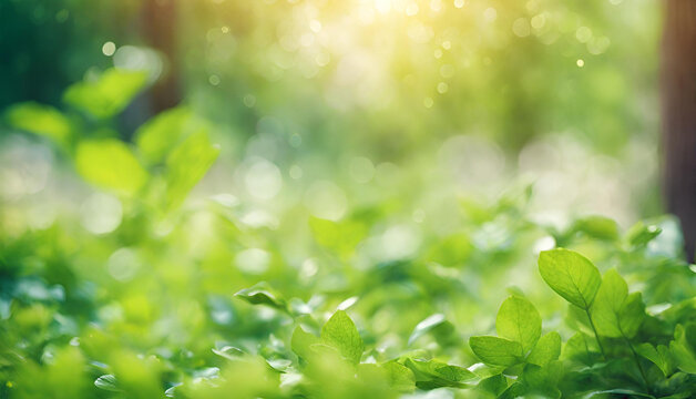 Green Nature on Blur backgroud, Beautiful Nature as Spring Wallpaper 
