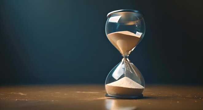 An hourglass with sand stuck at the top, paralysis in decision-making