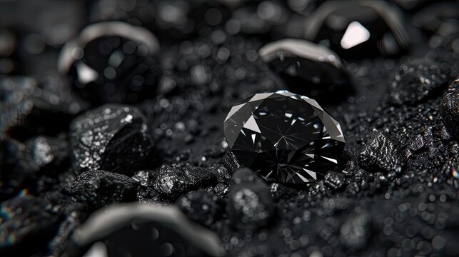 The sophisticated sparkle of black diamonds against a dark matte background