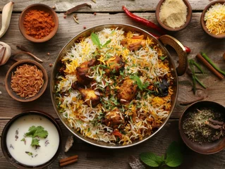 Fotobehang Biryani spice trail journey of flavors © WARIT_S