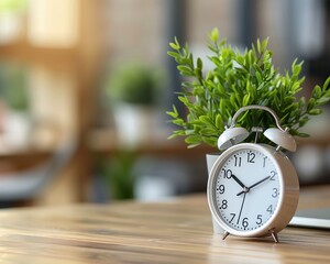 Pomodoro technique for work breaks, timer on desk, productive sprints, refreshing pauses, efficient afternoon , minimalist