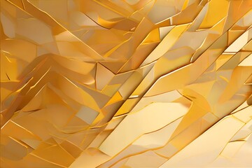 abstract yellow gold background with layers of transparent shapes in random pattern, cool modern...