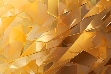 abstract yellow gold background with layers of transparent shapes in random pattern, cool modern background design, hipster modern transparent geometrical background, illustration vector Generative AI