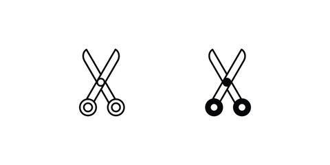 scissors icon with white background vector stock illustration - obrazy, fototapety, plakaty