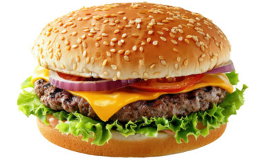 Massive Burger Delight isolated on transparent Background