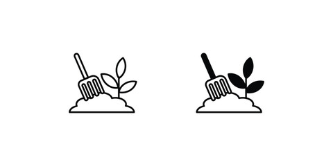 farming icon with white background vector stock illustration