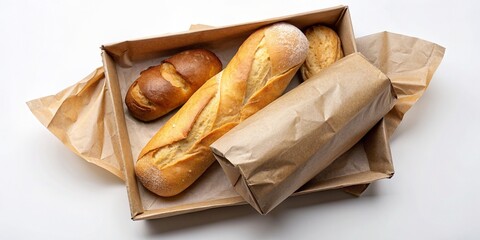 Package with Bread Rolls and Baguette