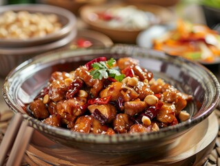 Kung Pao Chicken balance of spice and nutty flavors