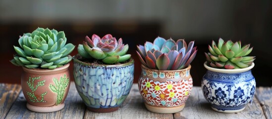 Succulent Plants Housed in Lovely Pots