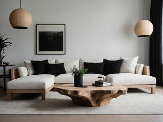 Minimalist Modern Living, Natural Wooden Coffee Table