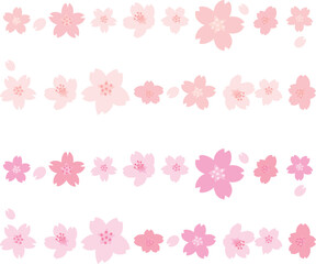 シンプルな桜のラインセット