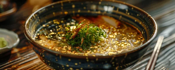 Poster Ramen bowl with gold flakes indulgence in simplicity © WARIT_S