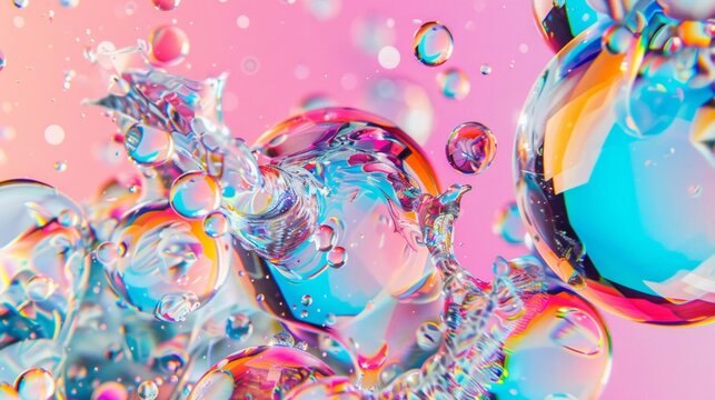 A bunch of colorful bubbles floating in the air, creating a vibrant and lively atmosphere.