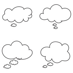 Thinking cloud icon set in two styles . Trendy think bubble icon vector  illustration. EPS 10.