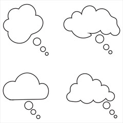 Thought bubble thinking cloud line art vector icon for apps and websites. Vector  file illustration. EPS 10.