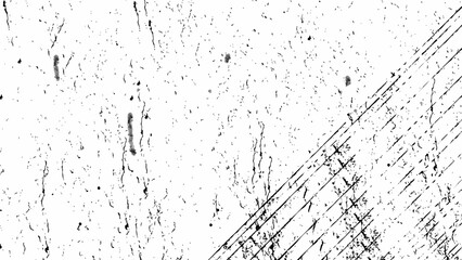 Grunge black and white background. Texture of chips, cracks, scratches, scuffs, dust, dirt. Dark monochrome surface. Old vintage vector pattern.