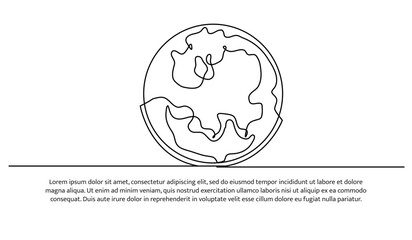 One continuous line of exploration of planet Mars.Vector illustration of minimalist style on a white background.