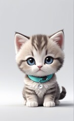 Obraz premium kitten as pet doctor isolated on white background