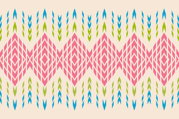 Ethnic abstract ikat art. Seamless pattern in tribal, folk embroidery, and Mexican style. Aztec chevron art ornament print.Design for carpet, wallpaper, clothing, wrapping, fabric, cover, textile,deco