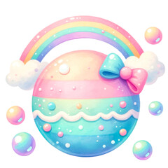 Whimsical Rainbow Unicorn Clipart Collection, A colorful collection of illustrated rainbow unicorns in various poses with party accessories, perfect for birthday themes and children's decor, 
