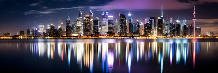 Dazzling Evening Embrace - The EF City Nightscape Captured in Majestic Glory