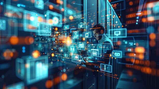 Document Management in Legal Firms, Depict the specialized needs of document management in legal firms with an image showcasing case management systems and secure document repositories