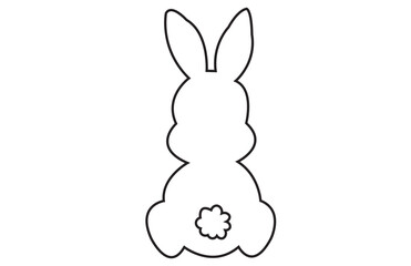 Obraz premium Print Cute Bunny from the back Silhouette Collection Set