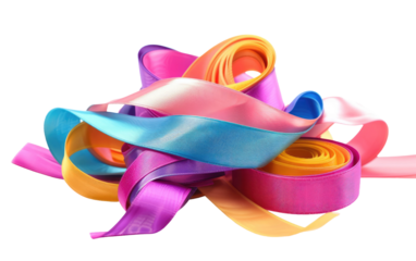 Chromatic Ribbon Twirls isolated on transparent Background