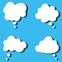 Thought bubbles. Think. Empty thought cloud. Vector  file illustration. EPS 10