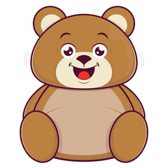 Obraz na płótnie Canvas bear playful face cartoon cute
