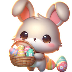 easter bunny with eggs,generative AI