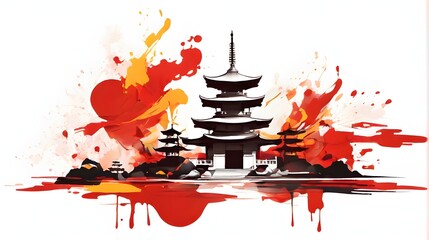 Harmony in Brushstrokes: Zen Temple Serenity