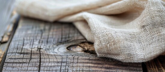 Close-up of a napkin on a wooden table - Powered by Adobe