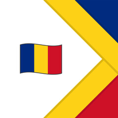 Fototapeta premium Romania Flag Abstract Background Design Template. Romania Independence Day Banner Social Media Post. Romania Cartoon