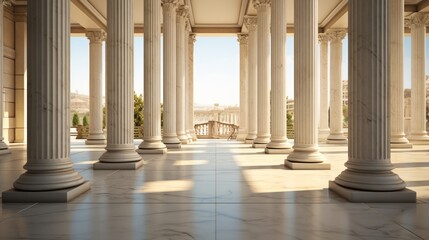 Marble pillars building detail