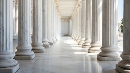 Marble pillars building detail
